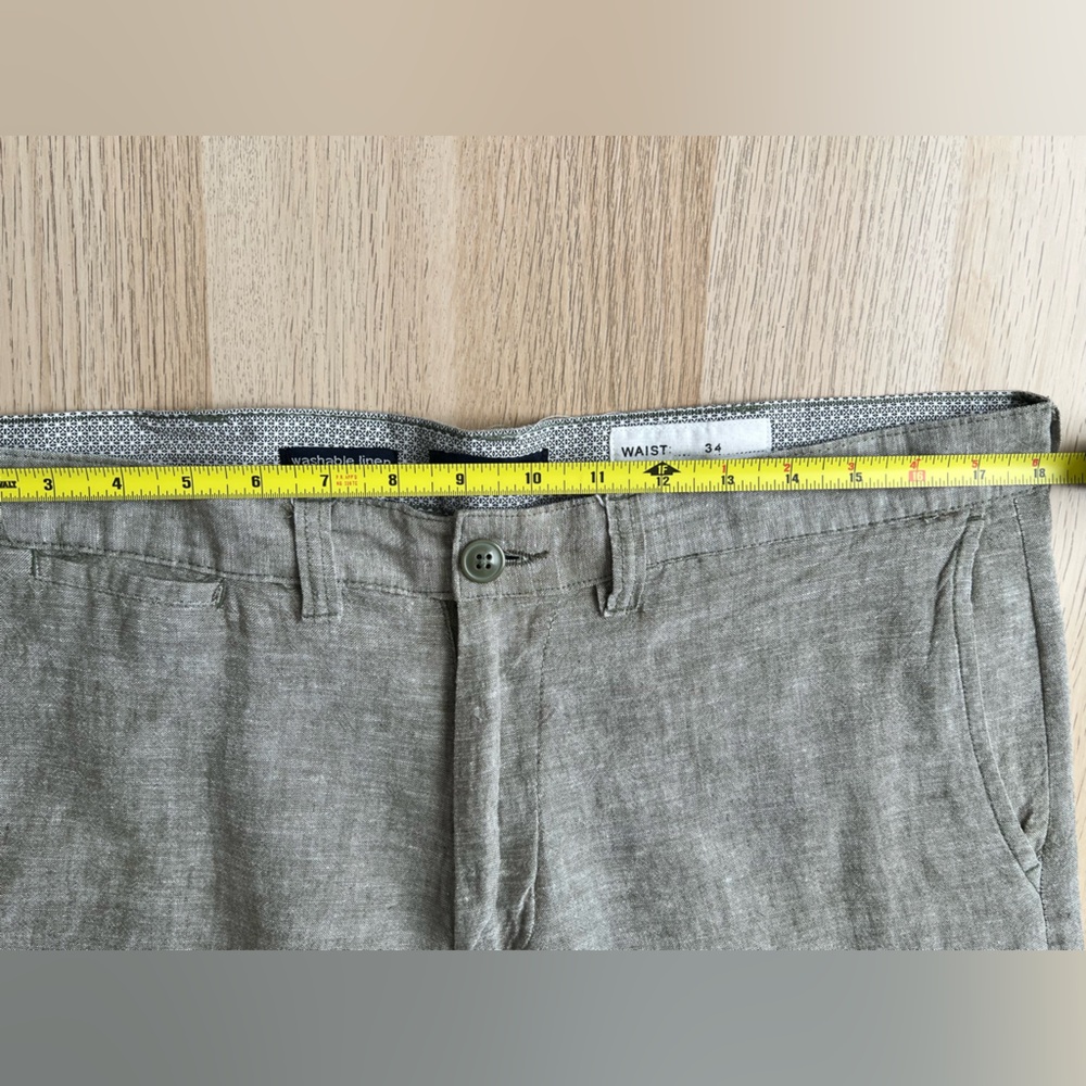 Bruno Washable Linen Blend Shorts Men’s 34 Classic Fit Gray - Picture 4 of 13